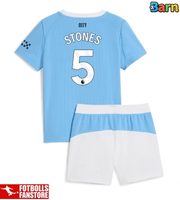 Manchester City John Stones #5 Hemmatröja Barn 2025-26 Kortärmad (+ Korta byxor)